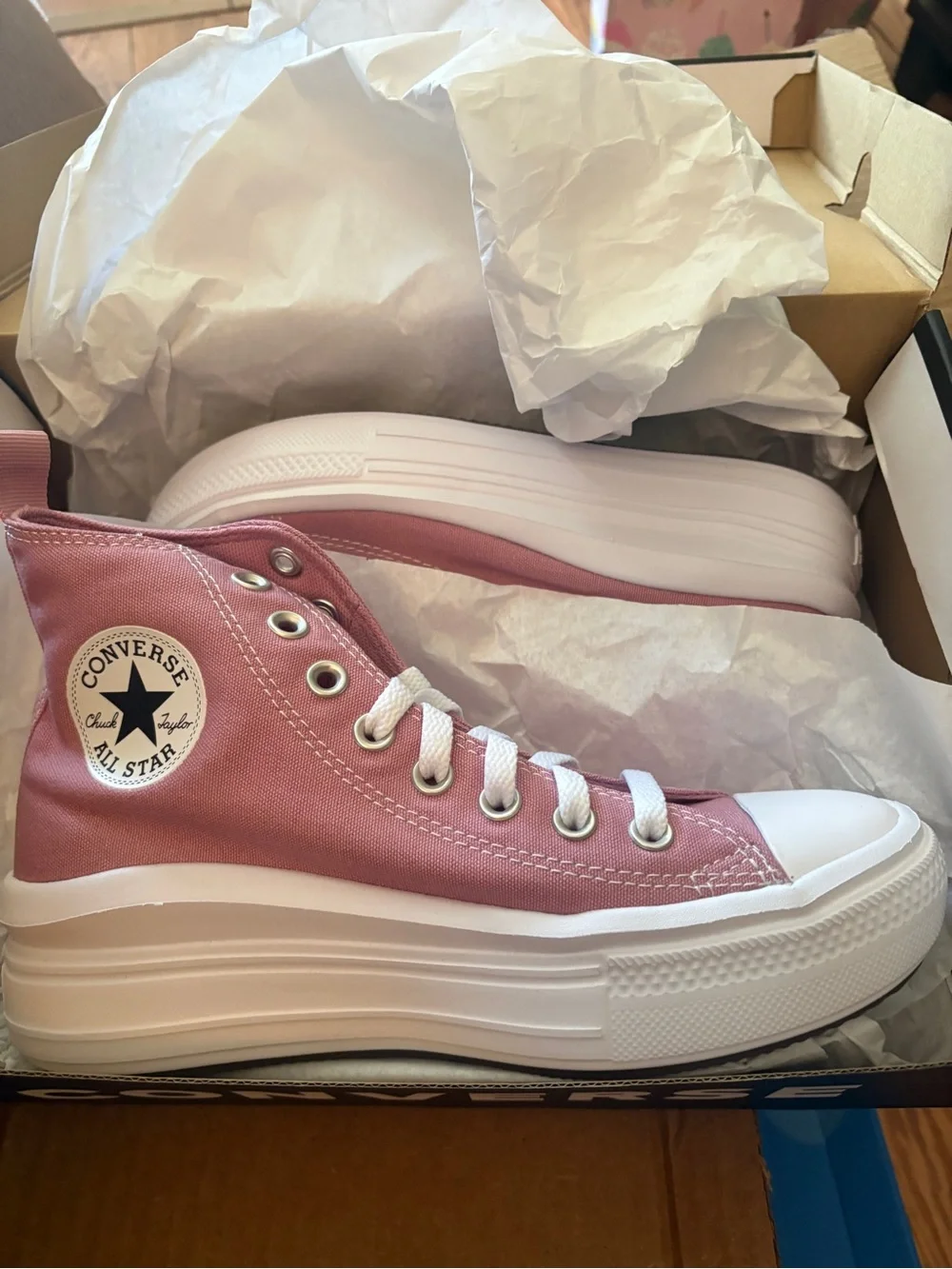Converse Pink High Top Platform Sneakers